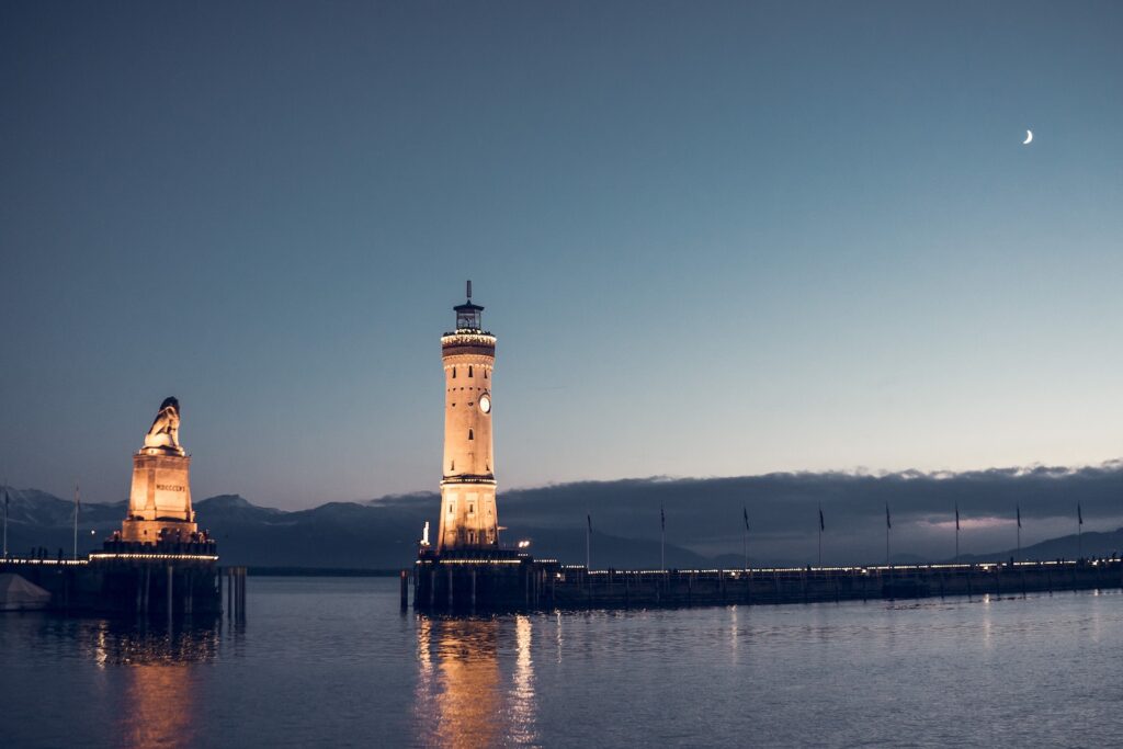 The Lindau Lighthouse in Lake Constance Lindau Germany