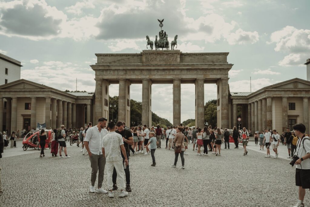 Tourists Standing Near Brandenburg Gate in Berlin
